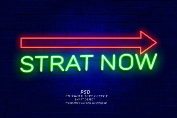 Download Start Neon PSD Sign Text Style - Style Collection