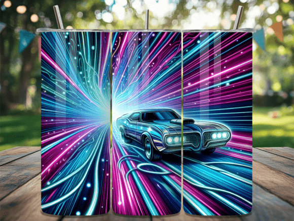 Download Muscle Car Vroom Neon Tunnel Tumbler Wra - Neon tunnel Collection