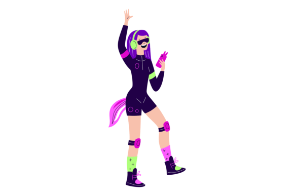Download Nightclub Dancing Girl in Disco Neon Clo - Club Collection