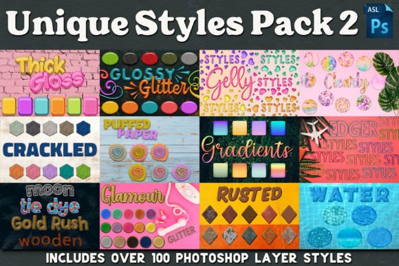 Download Unique Layer Styles Pack 2 - Style Collection