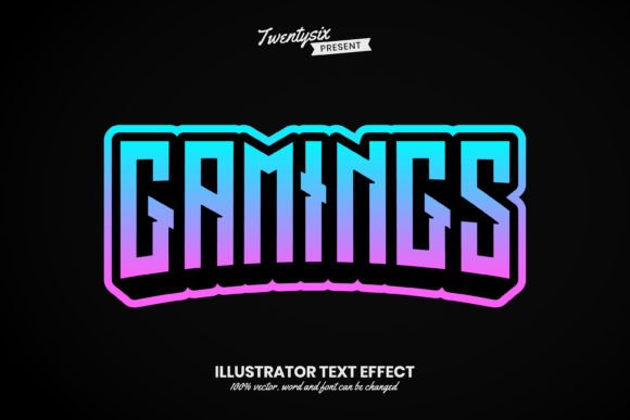 Download Gaming - Ilustrator Font Effect Style - Style Collection