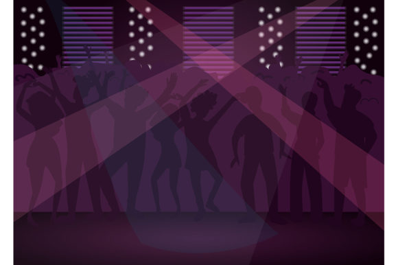 Download Nightclub Flat Color Vector Illustration - Club Collection