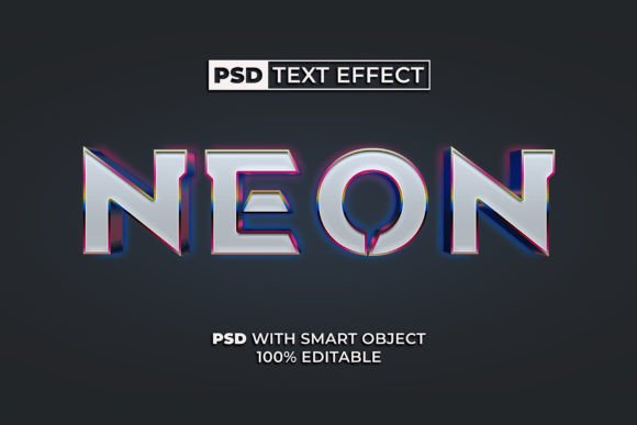 Download PSD Neon Text Effect Colorful Style - Style Collection