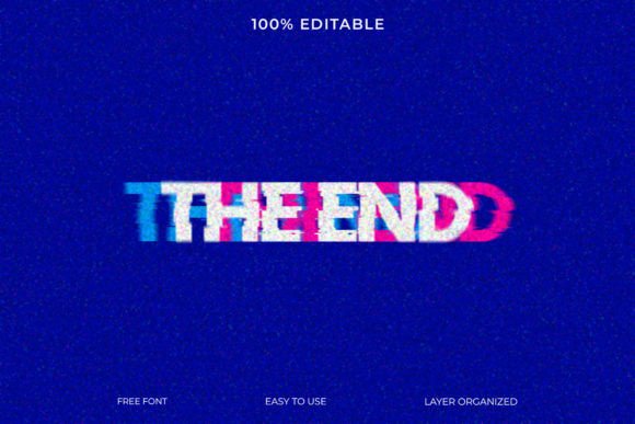 Download The End PSD 3d Text Style Effect - Style Collection