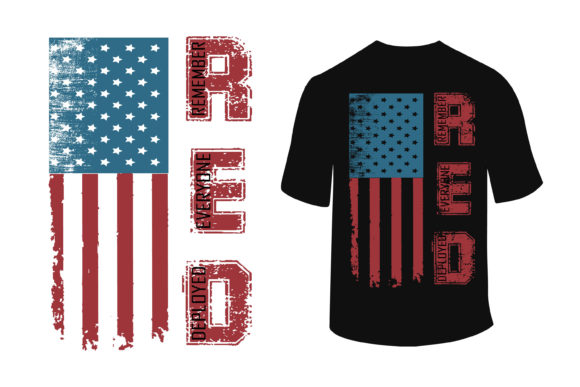 Download Red Friday T-Shirt Design with Flag - Premium Bundle