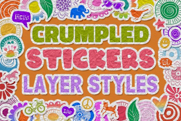 Download Crumpled Stickers Photoshop Layer Styles - Style Collection