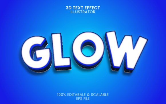 Download 3d Glow Text Style Effect Vector - Style Collection