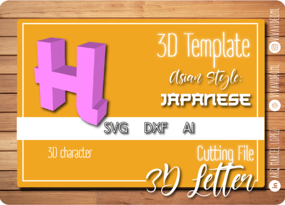 Download 3D Letter Asian Style - H - Style Collection