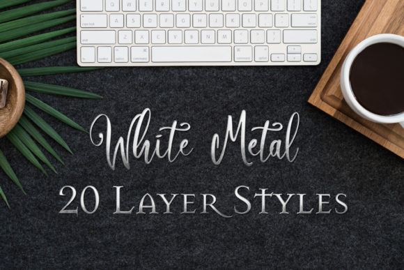 Download White Metal - 20 Layer Styles for PS - Style Collection