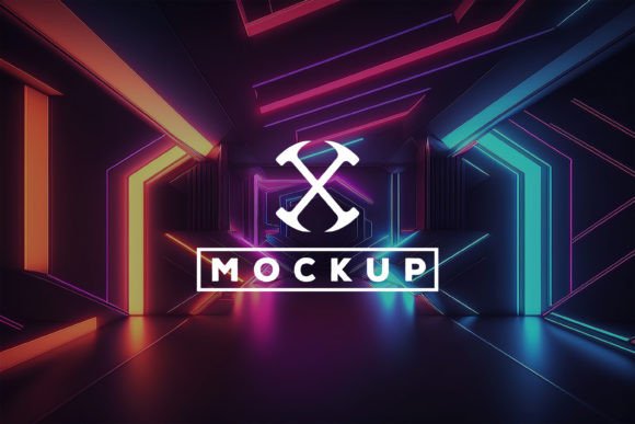 Download Logo Mockup with Neon Tunnel Background - Neon tunnel Collection